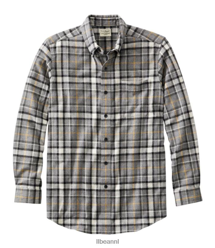 L.L.Bean Heren Schots geruit flanellen overhemd vrijhaven grijs kleding VT0645935