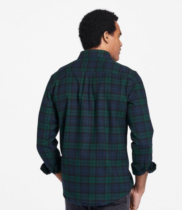 L.L.Bean Heren Schots geruit flanellen overhemd vrijhaven grijs kleding VT0645935