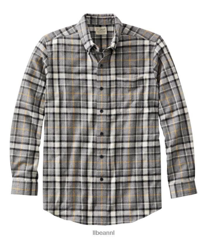 L.L.Bean Heren Schots geruit flanellen overhemd vrijhaven grijs kleding VT0646418
