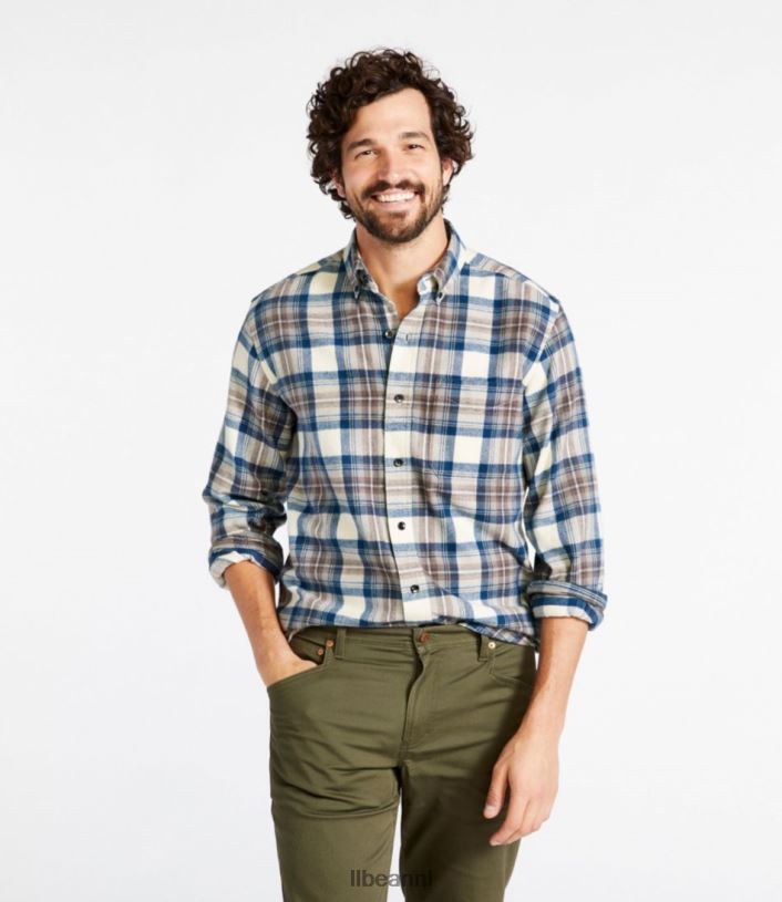 L.L.Bean Heren Schots geruit flanellen overhemd vrijhaven grijs kleding VT0646418