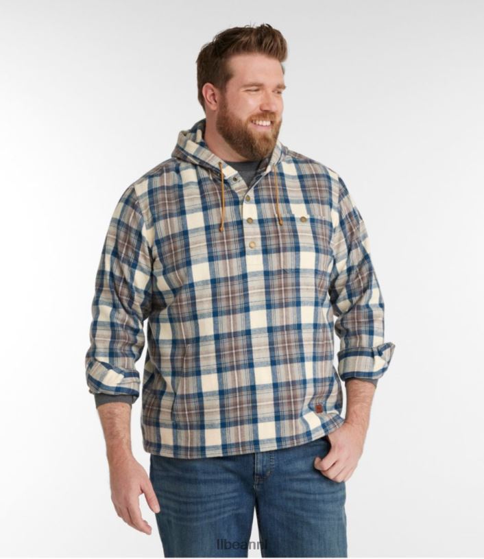 L.L.Bean Heren Schots geruit flanellen overhemd zwart horloge kleding VT0646649