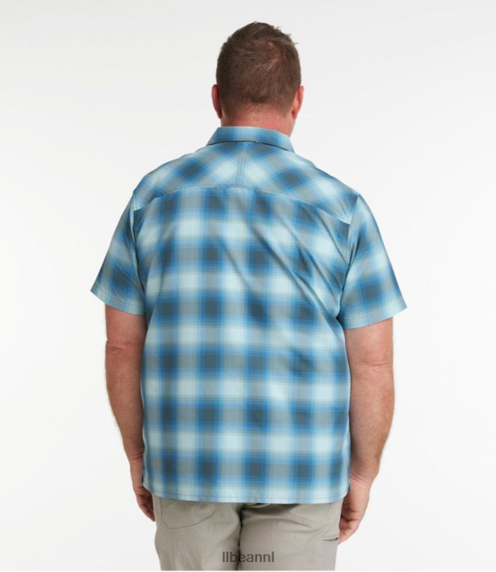 L.L.Bean Heren Sunsmart cool geweven overhemd met korte mouwen rangeley blauw/marineblauw kleding VT0646634