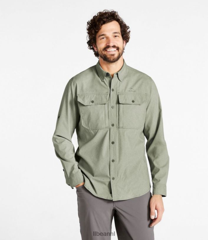L.L.Bean Heren geen flyzone-shirt taupe bruin kleding VT0644801