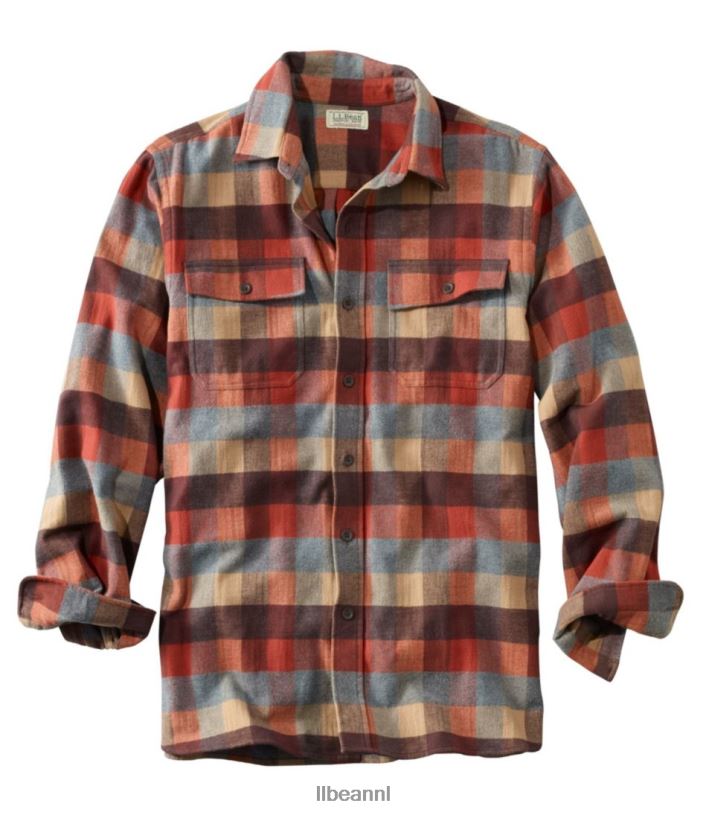 L.L.Bean Heren gemzen overhemd appel-kaneel kleding VT0646589