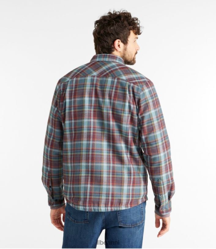L.L.Bean Heren katahdin prestatie flanellen overhemd-jasje koolstof marine/donker amber kleding VT0645047