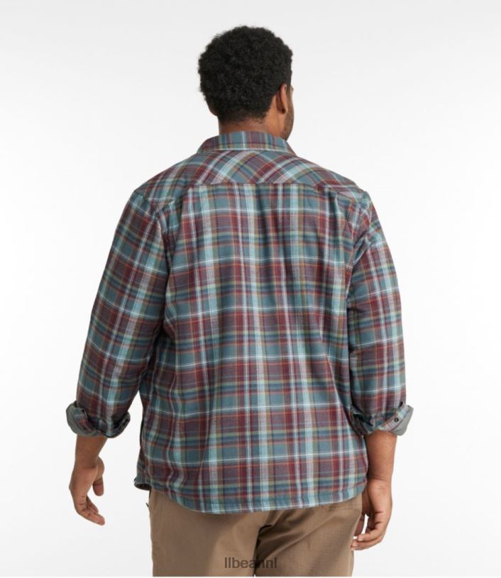 L.L.Bean Heren katahdin prestatie flanellen overhemd-jasje koolstof marine/donker amber kleding VT0645047
