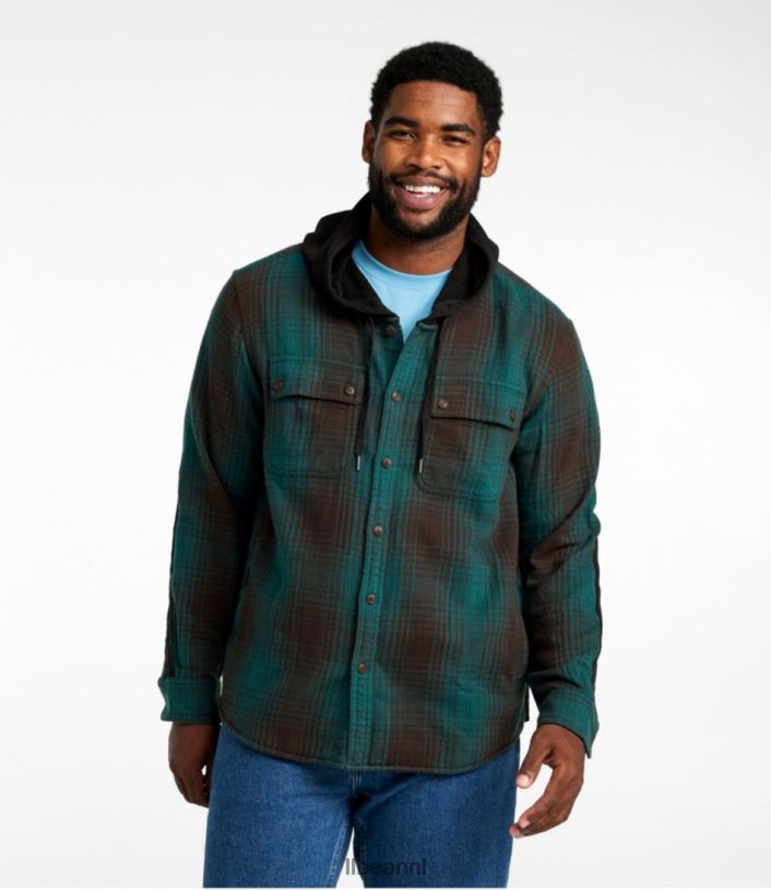 L.L.Bean Heren kenmerkend erfgoed getextureerd flanel lichtgrijze heide kleding VT0644990