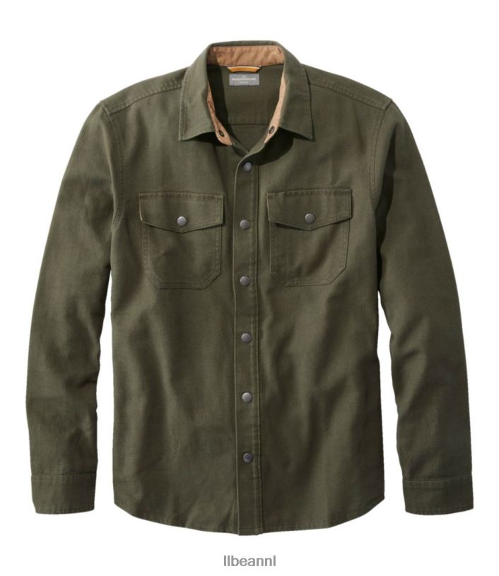 L.L.Bean Heren kenmerkend robuust, zacht twill overhemd loden kleding VT064724