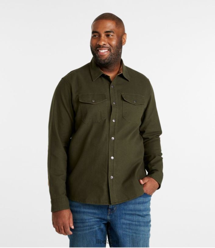 L.L.Bean Heren kenmerkend robuust, zacht twill overhemd loden kleding VT064724