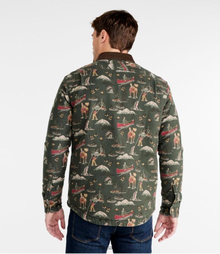 L.L.Bean Heren kenmerkend zeemhemd uit 1933 donkere indigo bandana kleding VT064613