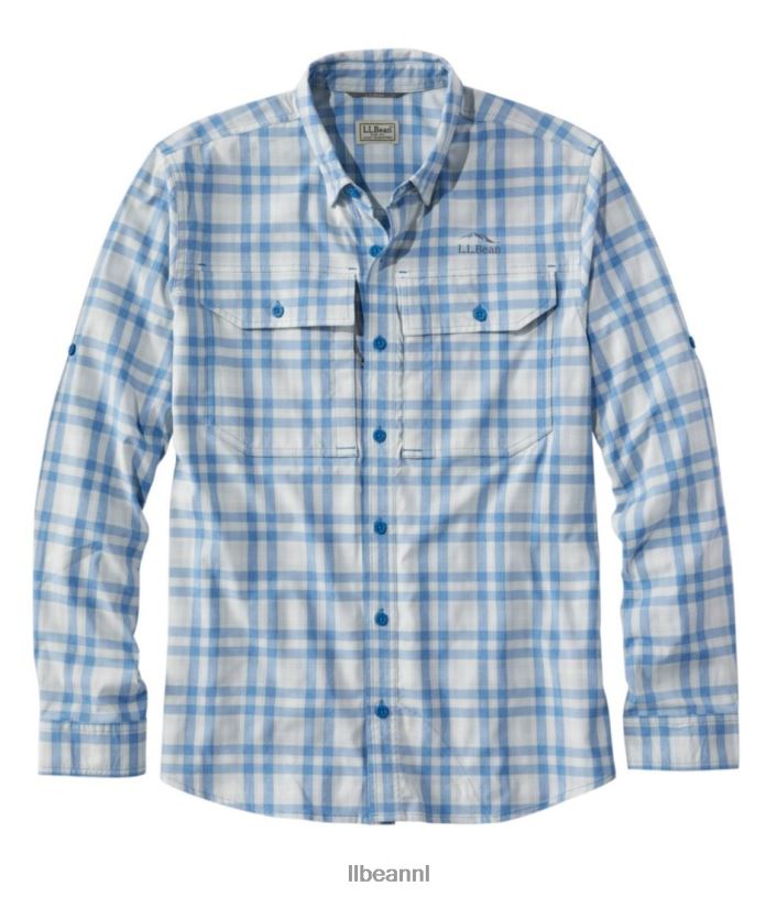 L.L.Bean Heren no-flyzone shirt met lange mouwen marineblauw kleding VT0643295