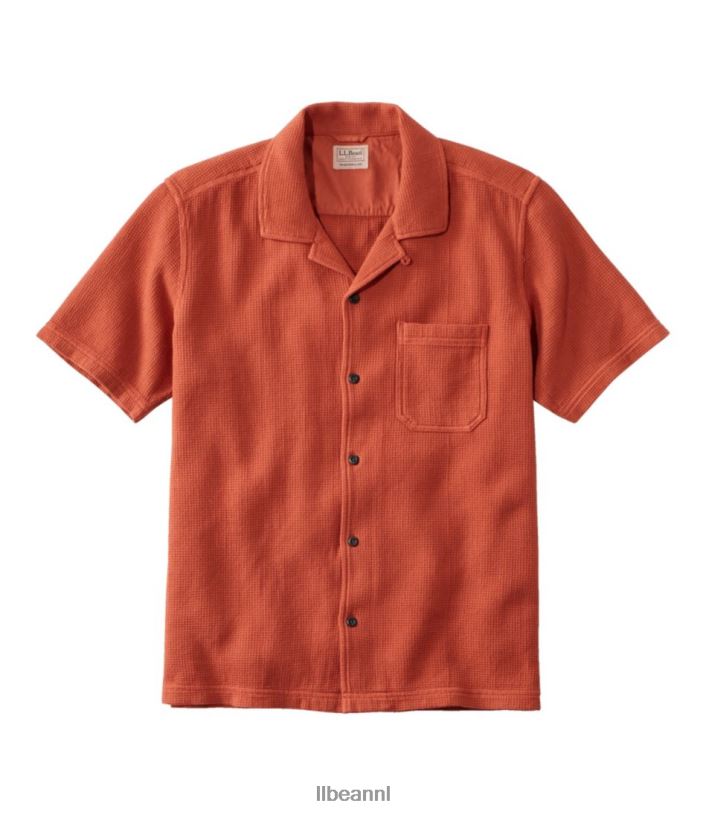 L.L.Bean Heren robuust wafelshirt rangeley blauw kleding VT064337
