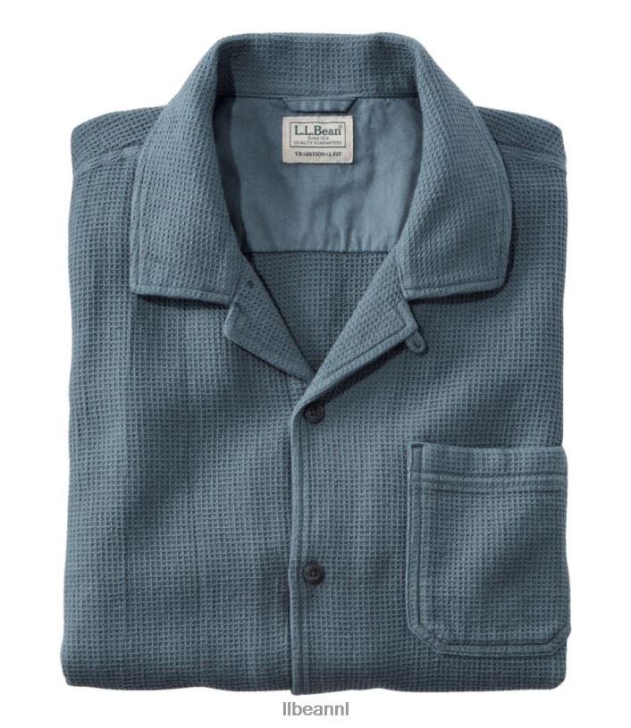 L.L.Bean Heren robuust wafelshirt rangeley blauw kleding VT064337