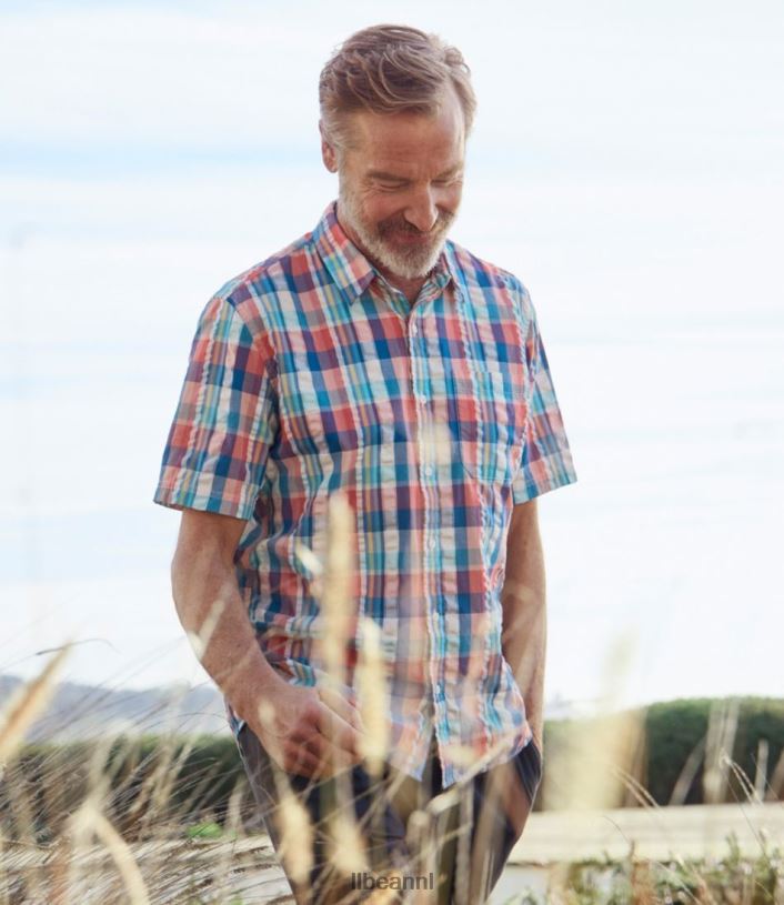 L.L.Bean Heren seersucker overhemd van biologisch katoen klokje kleding VT0643100
