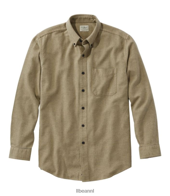 L.L.Bean Heren slecht goed flanellen overhemd mosterd kleding VT0644852