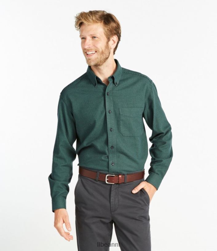 L.L.Bean Heren slecht goed flanellen overhemd mosterd kleding VT0644852