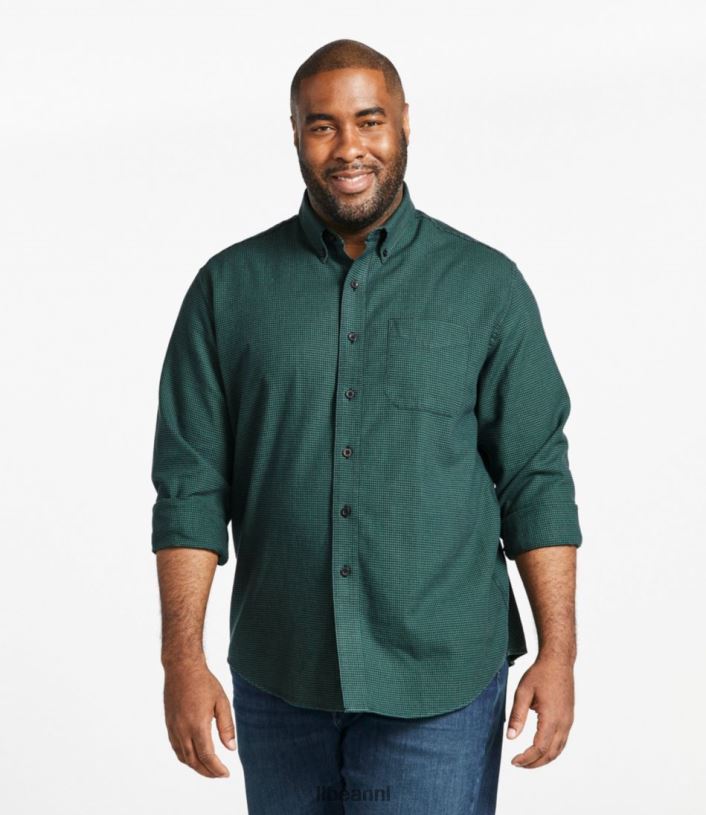 L.L.Bean Heren slecht goed flanellen overhemd mosterd kleding VT0644852