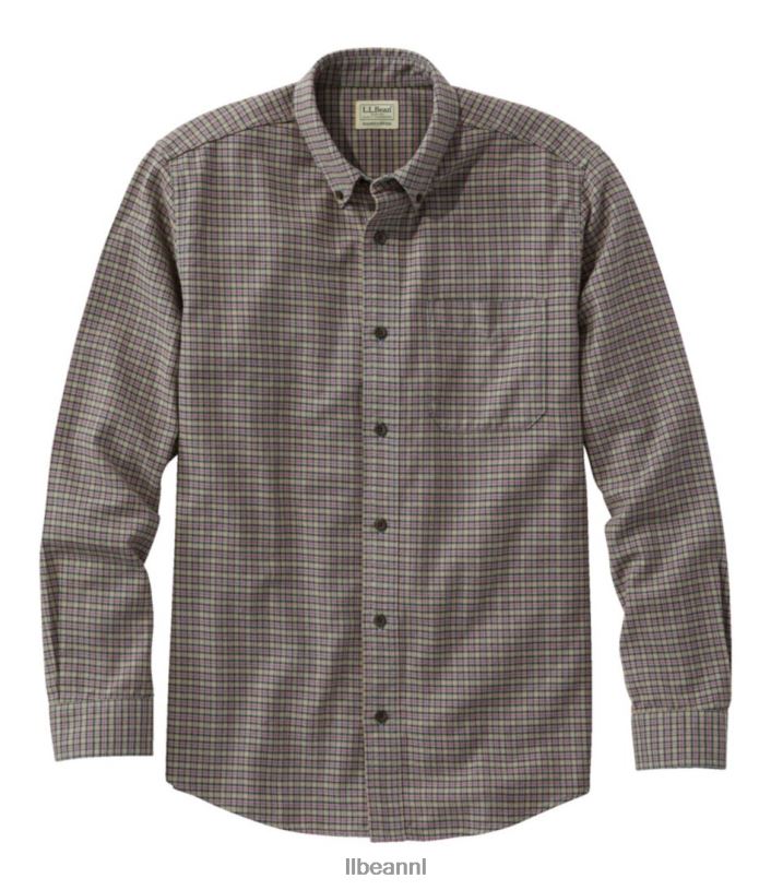L.L.Bean Heren slecht goed flanellen overhemd roest oranje multi kleding VT0643370