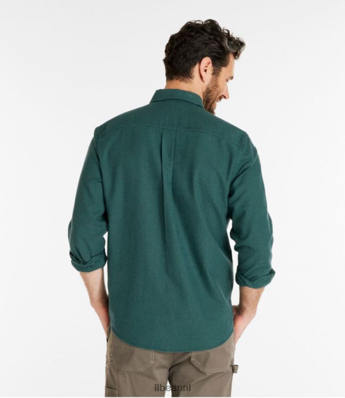 L.L.Bean Heren slecht goed flanellen overhemd roest oranje multi kleding VT0643370