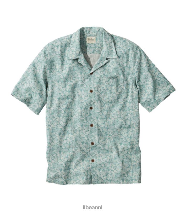 L.L.Bean Heren tropen shirt jeneverbessenzeeschelpen kleding VT0644630