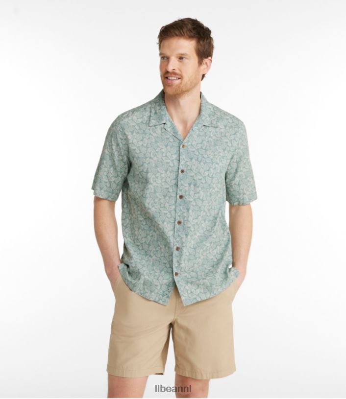 L.L.Bean Heren tropen shirt zilverberk vis kleding VT0647174