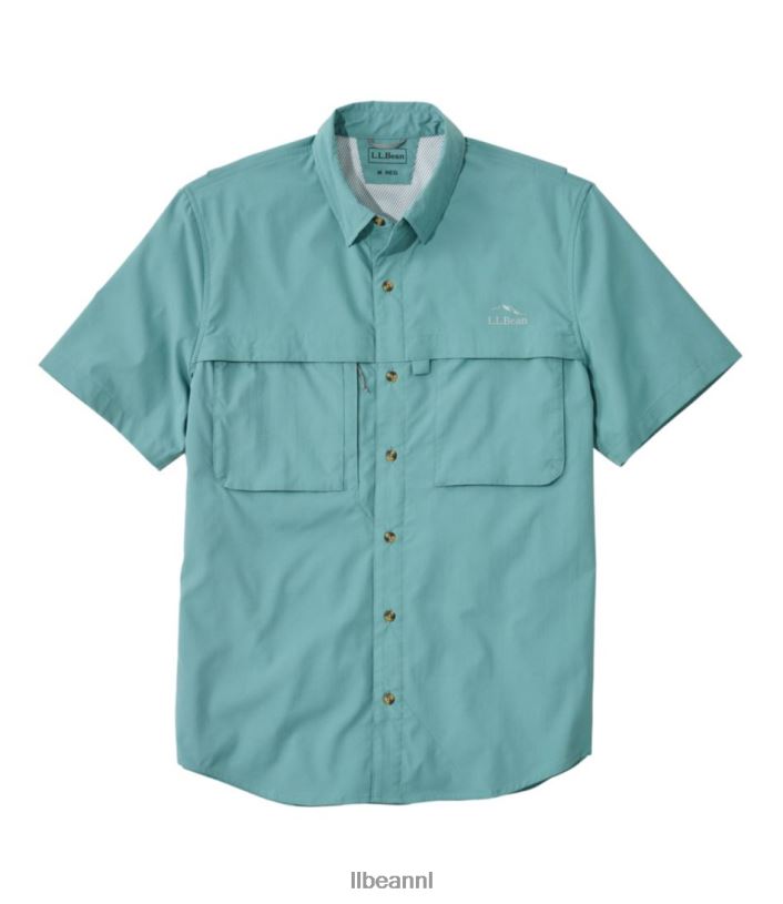 L.L.Bean Heren tropisch overhemd mineraal blauw kleding VT0643148