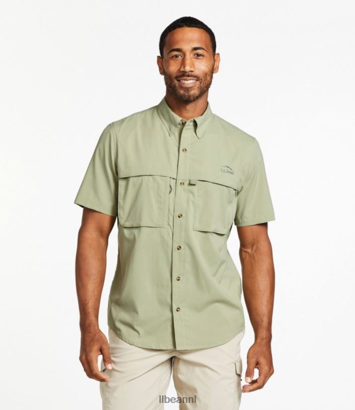 L.L.Bean Heren tropisch overhemd mineraal blauw kleding VT0643148