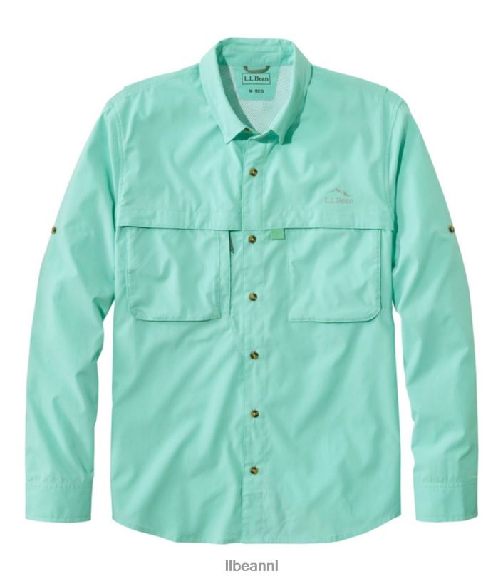 L.L.Bean Heren tropisch overhemd vervaagde jade kleding VT0644744