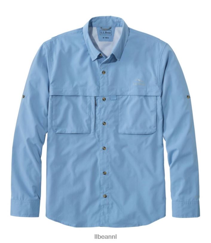 L.L.Bean Heren tropisch overhemd zacht blauw kleding VT0645788