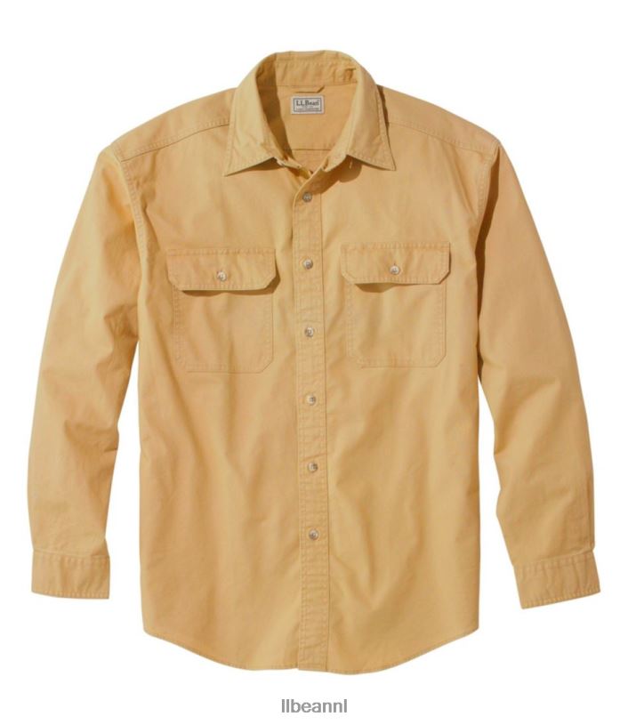 L.L.Bean Heren zongewassen canvas overhemd gemzen kleding VT0646628