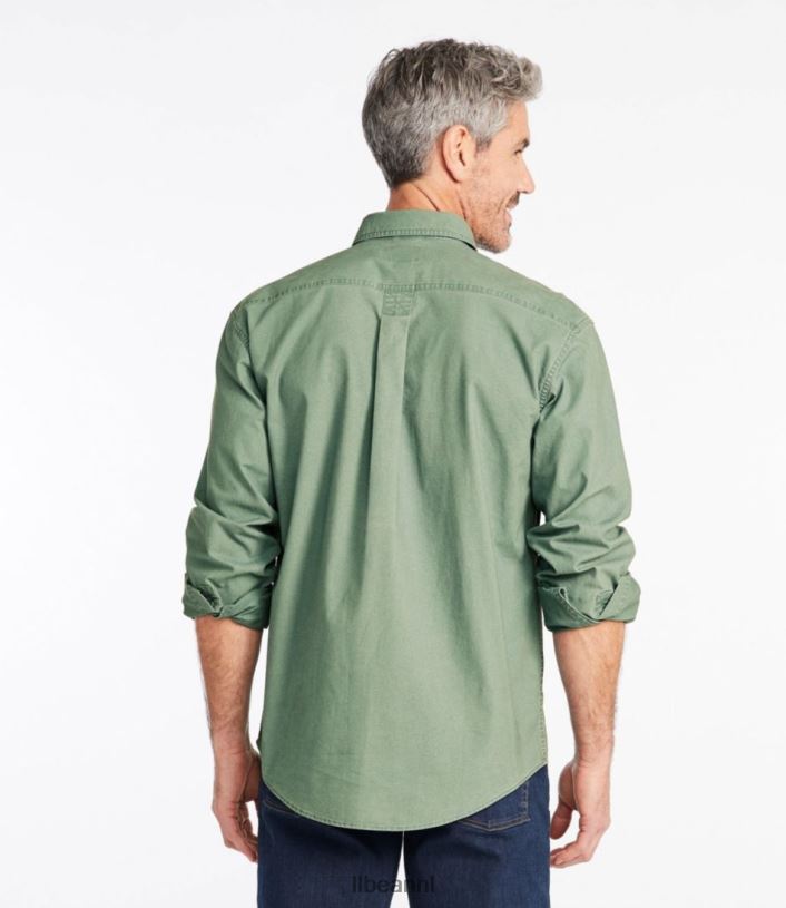 L.L.Bean Heren zongewassen canvas overhemd gemzen kleding VT0646628