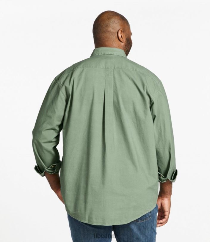L.L.Bean Heren zongewassen canvas overhemd gemzen kleding VT0646628