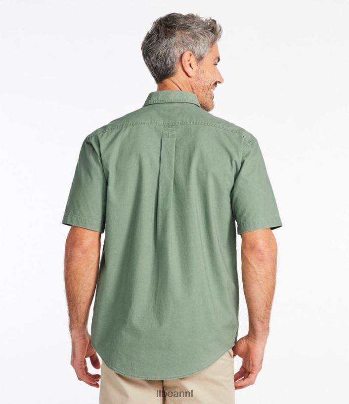 L.L.Bean Heren zongewassen canvas overhemd jeneverbes kleding VT064676