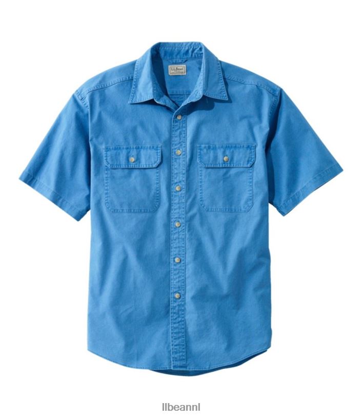 L.L.Bean Heren zongewassen canvas overhemd marineblauw kleding VT0643487