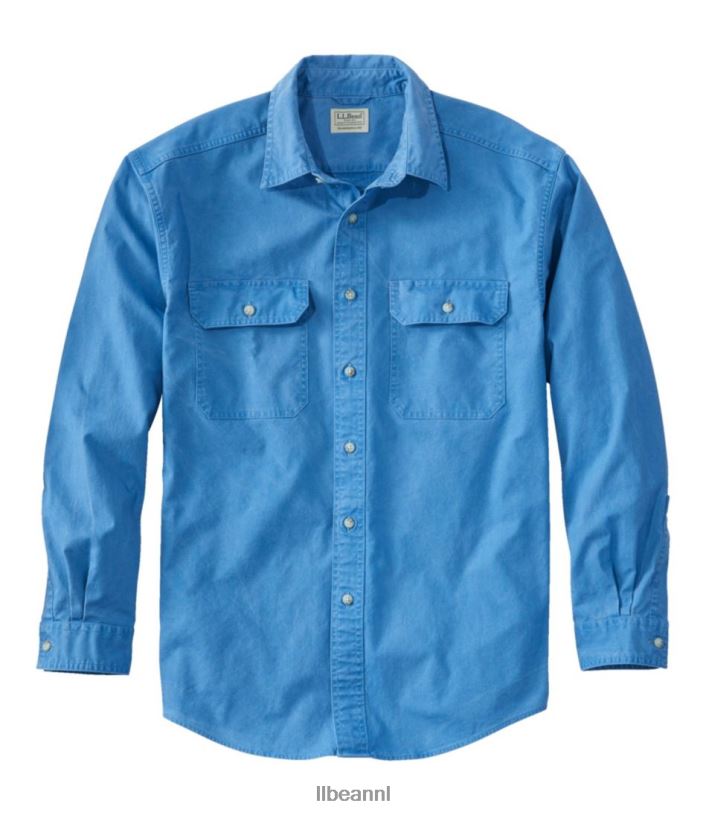 L.L.Bean Heren zongewassen canvas overhemd marineblauw kleding VT0645002