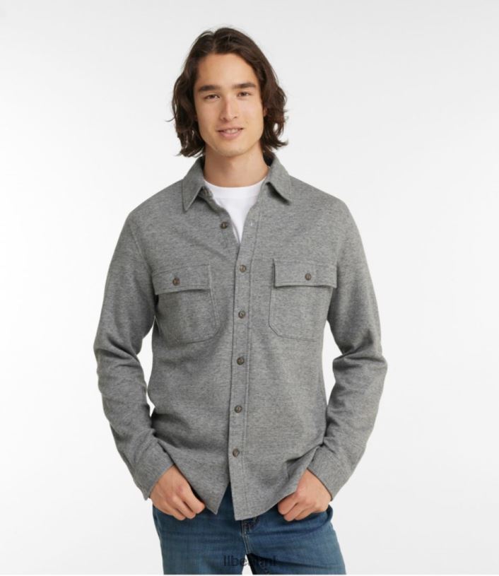 L.L.Bean x Double L Heren dubbelgebreid zeemoverhemd van gewassen katoen bergrode heide kleding VT0647009