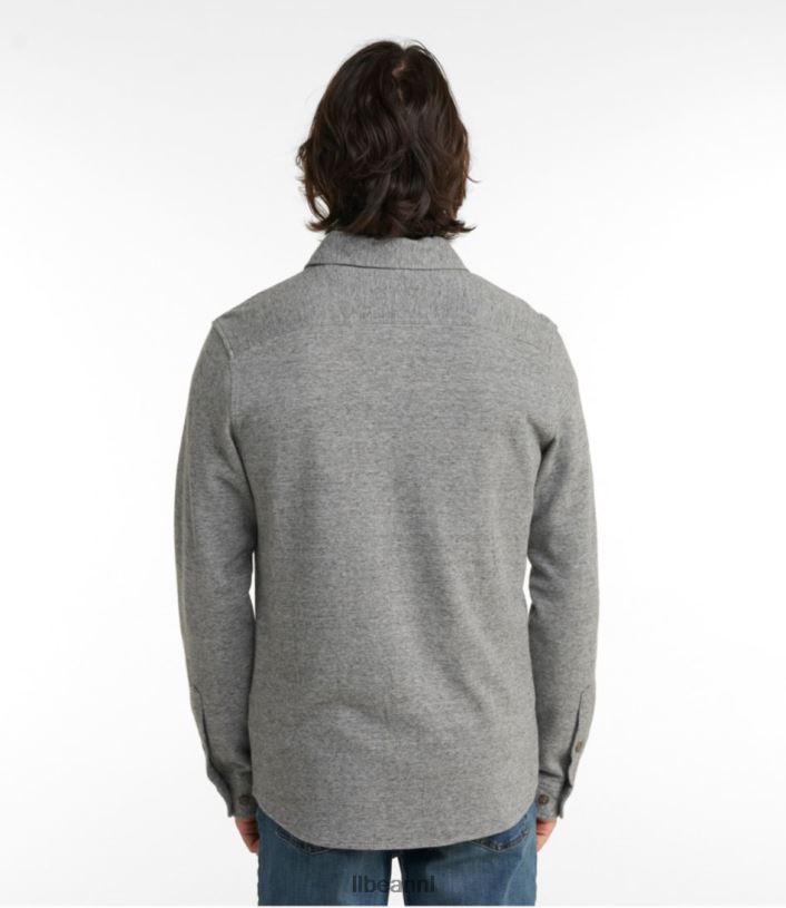 L.L.Bean x Double L Heren dubbelgebreid zeemoverhemd van gewassen katoen surf blauwe heide kleding VT0644918