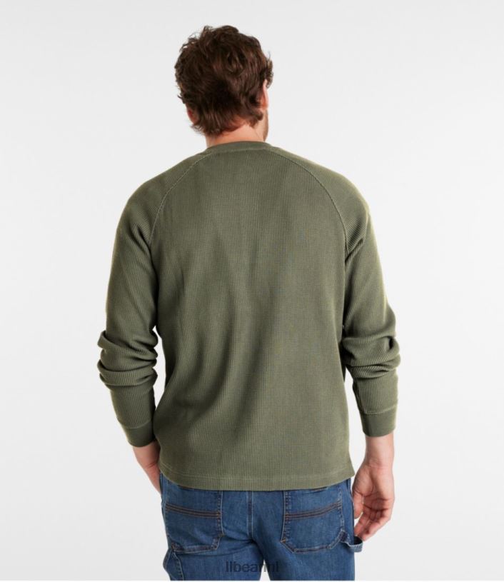 L.L.Bean Heren Henley-bonenwafel rangeley blauw kleding VT0645932
