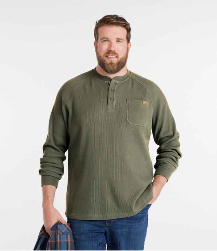 L.L.Bean Heren Henley-bonenwafel rangeley blauw kleding VT0645932