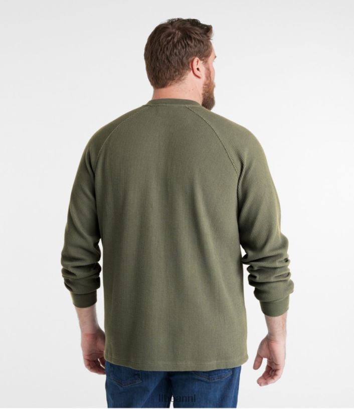 L.L.Bean Heren Henley-bonenwafel rangeley blauw kleding VT0645932
