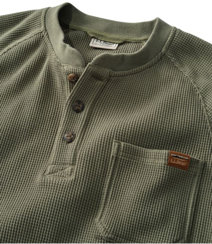 L.L.Bean Heren Henley-bonenwafel rangeley blauw kleding VT0645932