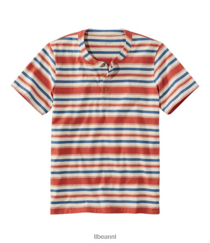 L.L.Bean Heren kenmerkende rangeley katoenen henley crème streep kleding VT0643304