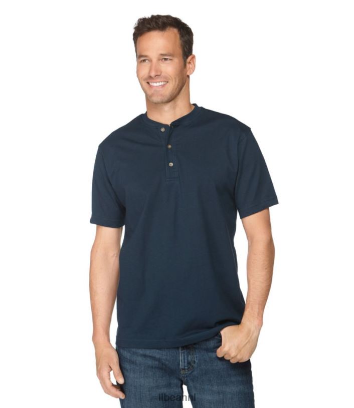 L.L.Bean Heren zorgeloos krimpvrij T-shirt oceaanblauw kleding VT0646436