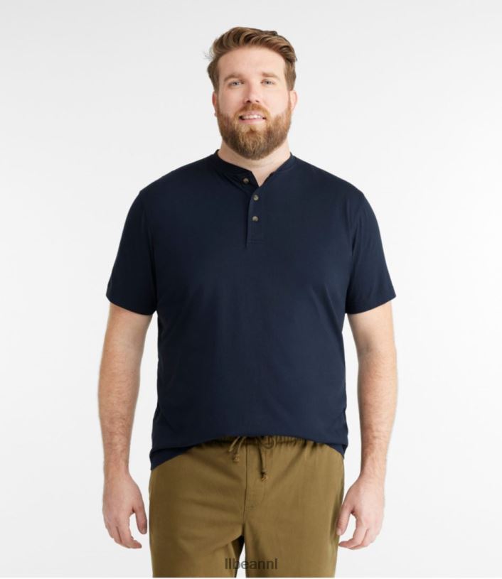 L.L.Bean Heren zorgeloos krimpvrij T-shirt oceaanblauw kleding VT0646436