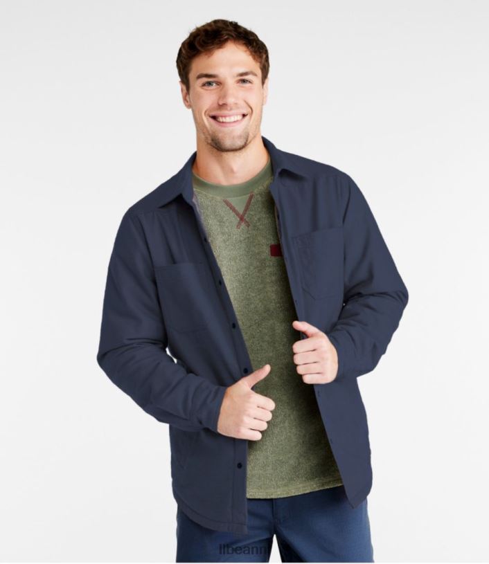 L.L.Bean Heren katahdin prestatie flanellen overhemd-jasje zee groen kleding VT0643406