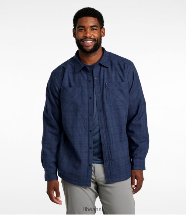 L.L.Bean Heren katahdin prestatie flanellen overhemd-jasje zee groen kleding VT0643406