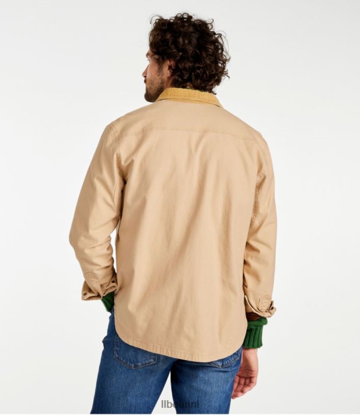 L.L.Bean Heren kenmerkend gevoerd canvas overhemd jac lichte hickory kleding VT064712