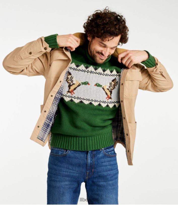 L.L.Bean Heren kenmerkend gevoerd canvas overhemd jac lichte hickory kleding VT064712