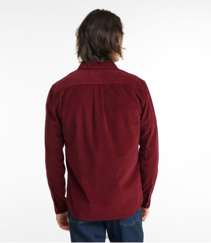 L.L.Bean Heren kenmerkend microgolf corduroy overhemd bleekgeel kleding VT064544