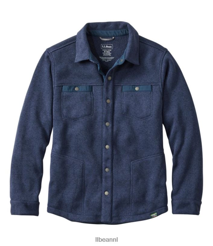 L.L.Bean Heren trui fleeceshirt jac heldere marine kleding VT0643400